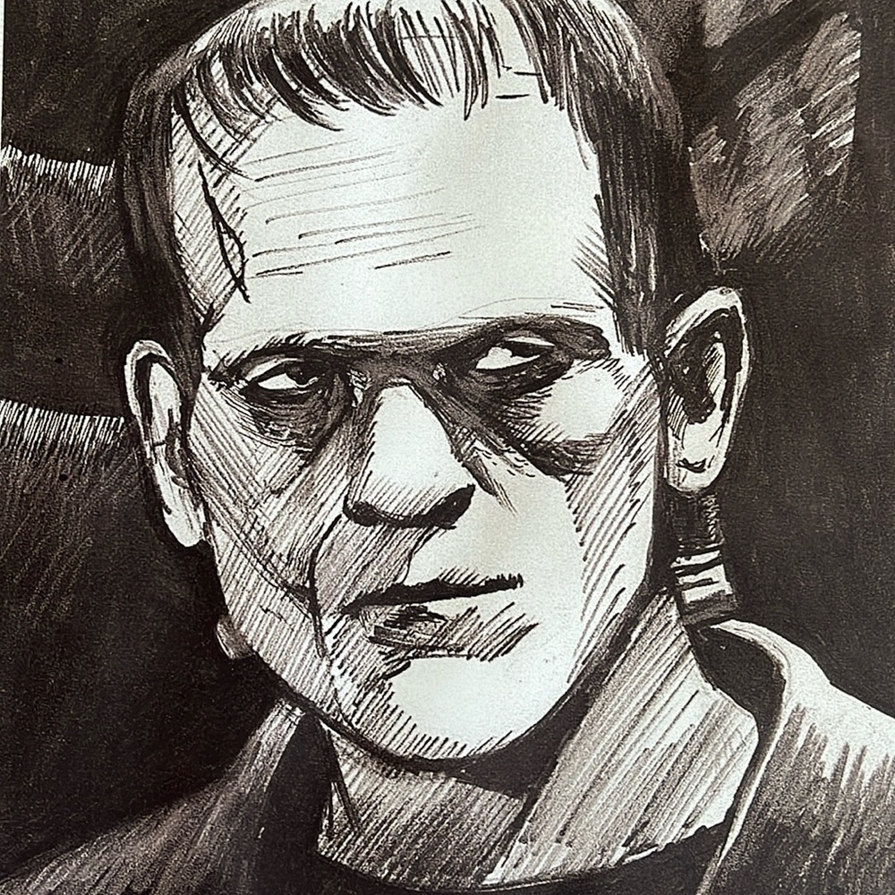 Frankenstein Monster Art Print 8 1/2 x 11